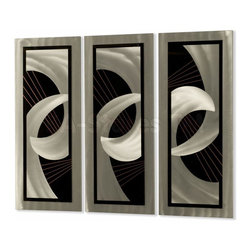 Serenity Silver, Black, Copper Wall Graphic - Home Decor
