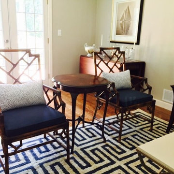Navy and White Living Space