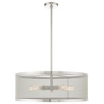Livex Lighting - Livex Lighting 46215-91 Industro - Five Light Chandelier - No. of Rods: 3  Canopy IncludedIndustro Five Light  Brushed Nickel BrushUL: Suitable for damp locations Energy Star Qualified: n/a ADA Certified: n/a  *Number of Lights: Lamp: 5-*Wattage:60w Medium Base bulb(s) *Bulb Included:No *Bulb Type:Medium Base *Finish Type:Brushed Nickel