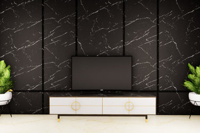 他の地域にあるコンテンポラリースタイルのおしゃれなリビングの写真