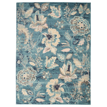 Nourison Tranquil 4' x 6' Turquoise Vintage Indoor Area Rug