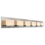 Kira Home - Kira Home Everett 48" 60W Integrated LED Bathroom / Light, Rectangular Acrylic - *[MODERN LED DESIGN] The 6-light modern vanity light showcases a contemporary design, featuring classy brushed nickel / silver finish that instantly upgrades your bathroom or powder room. This bathroom light's 6 rectangular acrylic lenses emit a bright glow, making it a prime choice among interior designers and builders. The integrated LEDs keep energy costs low and can be mounted upwards or downwards for your convenience