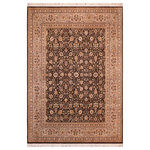 Bareens Designer Rugs - Pak Persian Rutha Brown/Gray Wool Rug 8'1'' x 10'6'' - Designed with mesmerizing intricacy and gorgeous color palette, this hand-knotted masterpiece demonstrates the beauty and electrifying thrill of Pak Persian art. These meticulously hand-knotted Pak-Persian rug is made with pure wool and features breathtaking traditional, transitional, and tribal designs in bold luxurious color pallets. Known for their intricate designs these rugs are a reproduction of Persian rugs, made in Pakistan with unique Mughal designs. Made by master weavers using the same Persian texture, design and dying technique, we wanted to produce the most significant manifestation of Persian art, life, and culture. This rug is most famous for its exceptional quality, incredible designs, patterns, and vibrant rich color. Pak-Persian rugs made with Persian weave with high knot counts, which enables the high intricacy and detail found in the patterns are also referred to as "State of art", each color adds a rich beautiful detail in the artwork of this rug. The design, color, and beautiful chromatic composition with a vibrant sheen with intricate designs, exude beauty, elegance, and quality make this rug a masterpiece of its own.