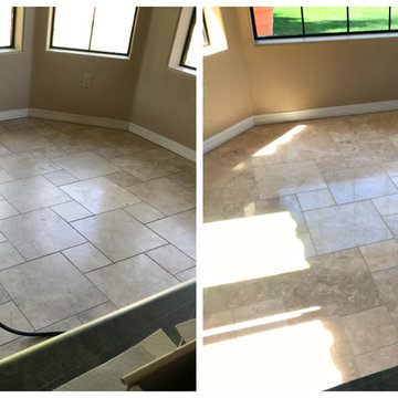 Travertine Cleaning, Polishing & Grout Color Seal Tempe, AZ