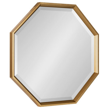 Calter Framed Octagon Wall Mirror, Gold, 24x24