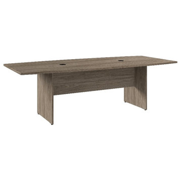 BBF 96"W Boat Shaped Engineered Wood Conference Table in Modern Hickory Brown