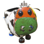 Barnyard - Barnyard Cow Outdoor/Indoor Decorative Planter - Please note: Colors may vary. Made from recycled materials, not two are exactly the same, and it makes an impact that is playful, environmentally friendly, and comfortably functional.