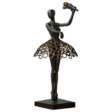 Ballerina Statue, Bronze Iron