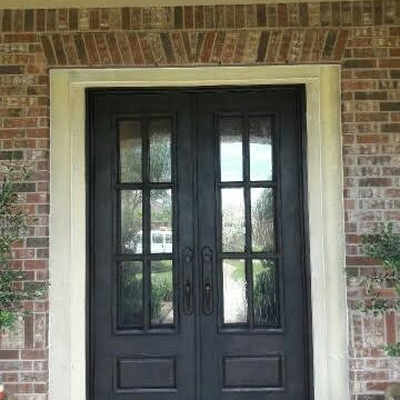 Wood Doors with Decorative Glass