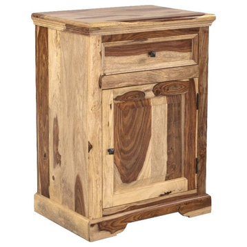 Hawthorne Collections Sante Fe 1-Drawer Solid Wood Nightstand with Door in Brown