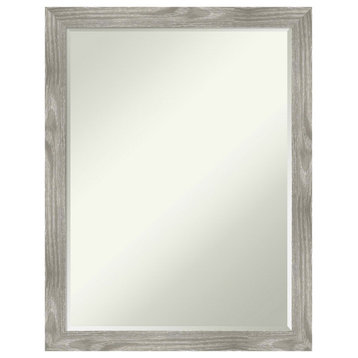 Dove Greywash Square Petite Bevel Bathroom Wall Mirror 20.5 x 26.5 in.