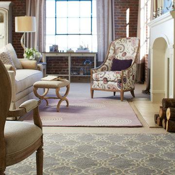 Charisma Tile Hand-Tufted Rectangle Rug in Living Room