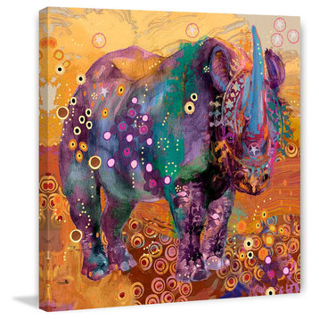 "The Last Rhino" Painting Print on Canvas by Evelia