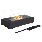 TRADEMARK GLOBAL - Bio Ethanol Tabletop Fire Pit Indoor or Outdoor Smokeless Portable Fireplace - Create warm ambience in your home or outdoor living spaces with the Bio Ethanol Portable Fire Pit by Northwest. Fueled by smokeless, odorless, clean burning Bio Ethanol, this ventless table top fire pit bowl is an excellent decorative and functional piece for small gatherings or parties, and provides ambience in any room of the house. The compact design makes it easy to move the indoor fire pit from place to place as needed and is great for both indoor and outdoor areas. The mini fireplace produces up to 2,000 BTUs to warm a 250-square-foot room. With a sleek modern design and a 360-degree view of the dancing flames behind clear tempered glass, this table top fire pit is a stylish conversation piece.