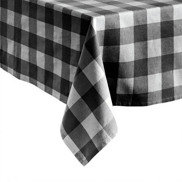Farmhouse Living Buffalo Check Tablecloth, Black/White, 52"x70"