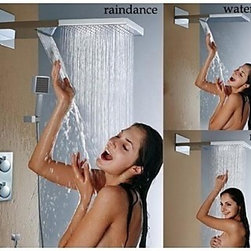 Wall Mounted Brushed Waterfall And Rain Shower Head N2397 - Showerheads And Body Sprays