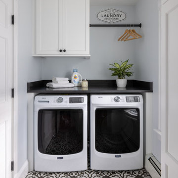 Black and White Laundry Room in Melrose