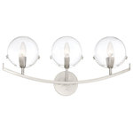 Designers Fountain - Designers Fountain 93803-SP Spyglass - 3 Light Bath Vanity - Shade Included: Yes  Dimable: YSpyglass 3 Light Bat Satin Platinum ClearUL: Suitable for damp locations Energy Star Qualified: n/a ADA Certified: n/a  *Number of Lights: Lamp: 3-*Wattage:60w Candelabra Base bulb(s) *Bulb Included:No *Bulb Type:Candelabra Base *Finish Type:Satin Platinum