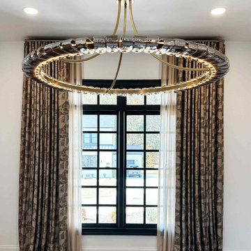 Wigley: East Cobb Home Design with Two-Story Great Room and Custom Drapery