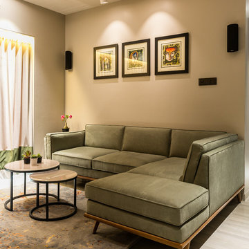 The customized sofa fits well in the Living Room