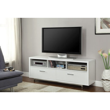 Coaster Entertainment Units Low TV Console With Metal Base, White 701972