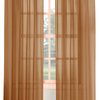 Peach Couture Solid Color Woven Sheer Window Panel Curtain Set, Taupe