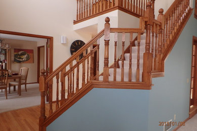 Inspiration for a mid-sized timeless staircase remodel in Minneapolis