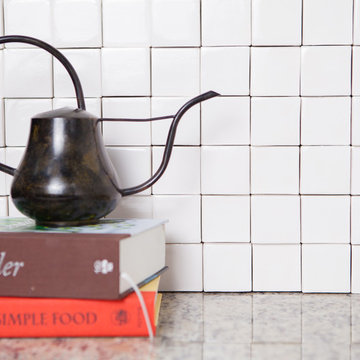 White Cubed Dimensional Tile