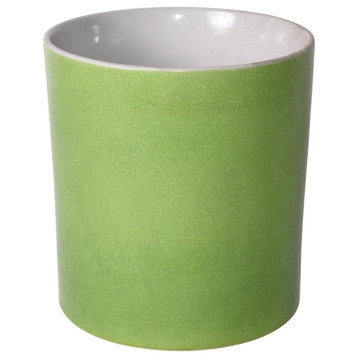Orchid Pot Planter Lime Green Varying Handmade Hand-Craft