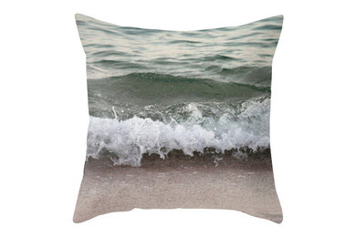 Wave on Beach Pillow Cover