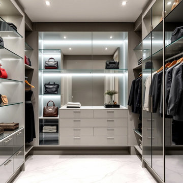 High-End Design Modern Walk-in Closet Miami