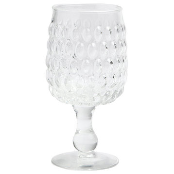 Claire Hand-Blown Water Goblets, Set of 6, Clear