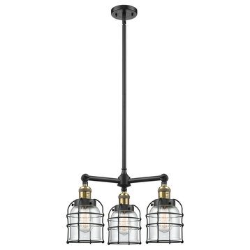 INNOVATIONS LIGHTING 207-BAB-G52-CE Small Bell Cage 3 Light Chandelier
