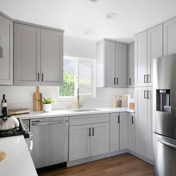 Neutral Gray and White Los Angeles Kitchen