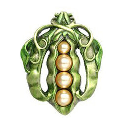 Inviting Home Inc. - Peapod Knobs, Hand-Tinted Pewter - Cabinet And Drawer Knobs