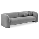 Meridian Furniture - Emory Boucle Fabric Upholstered Upholstered Sofa, Grey - The Emory Sofa draped in the rich grey boucle fabric is a sight to behold. Its captivating elegance is matched only by its comfort, making it the epitome of style and relaxation. The texture of the fabric adds depth and dimension to the sofa, making it a stunning addition to any room. With its sleek design and cozy feel, the Emory Sofa is the perfect place to unwind and indulge in a moment of pure luxury.