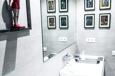 Baño con material Vintage