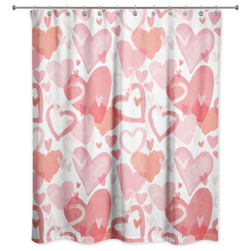 Heart Cluster Pattern 71"x74" Shower Curtain