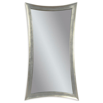Long Tail Silver Leaf Hourglass Floor Mirror Modern Design