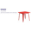 Flash Furniture 31.5" Square Metal Dining Table in Red
