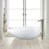 Freestanding solid surface glossy bathtub, overflow, pop-up drain, VA6913-GS