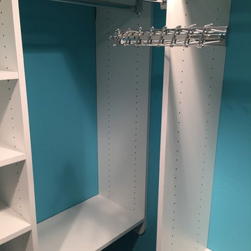 Turquoise walk-in closet
