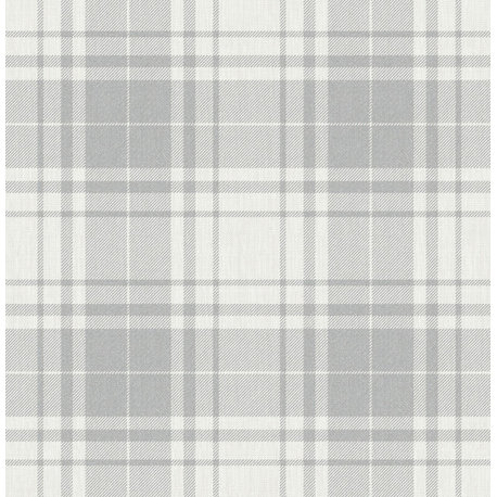 Franklin Plaid Grey Peel & Stick Wallpaper, Bolt