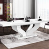 VIVA High Gloss Extendable Dining Table, White