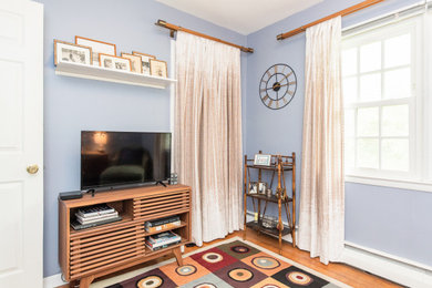 Living room - mid-century modern living room idea in Baltimore