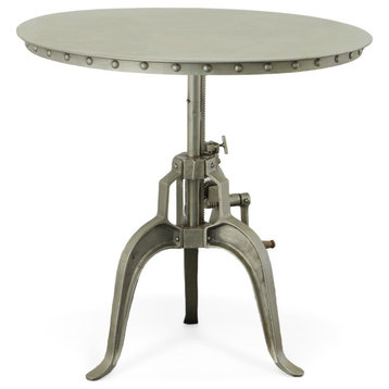 Mundra Adjustable Crank Table, Antique Nickel