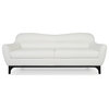 Wollo Full Leather Mid-Century Sofa, Pure White