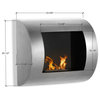 Luna Wall Mounted Ventless Ethanol Fireplace, With Front Glass Barrier