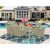 Jubk7-03A, 7-Piece Outdoor Furniture Natural Table and 6 Armchairs With Cushion