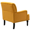 Upholstered Tufted Comfy Accent Armchair With Nailhead Trim Set of 2, Mustard